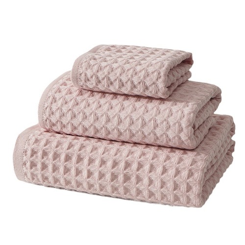 Cross-border pure cotton waffle towel set, skin-friendly gift, waffle towel, bath towel, square towel, cotton three-piece set