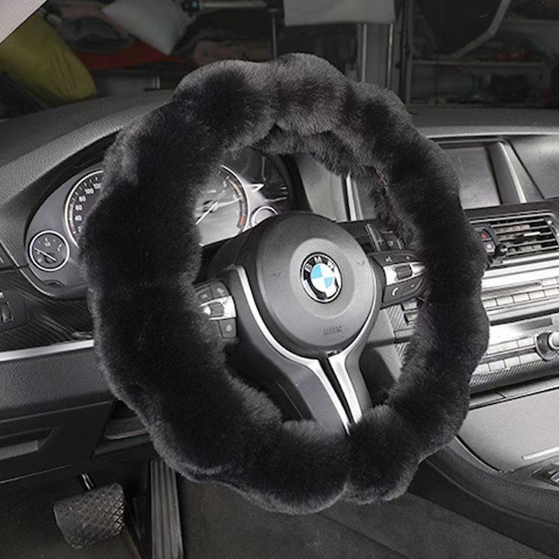 Amazon Cross-Border Labeling Bubble Plush Cartoon Car Sports Steering Wheel Non-Slip Short Hair Winter Warm Handle Cover