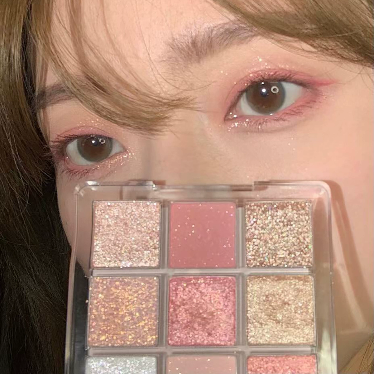 Прозрачные ногти- sequins, матовый водостойкий универсальный набор теней для век