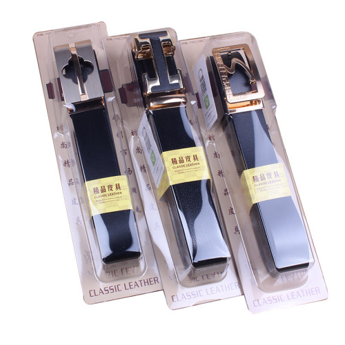 Gift Box Belts for Men, Genuine Leather Automatic Buckle Waist Belts, Casual Gift, Calfskin, Hot Selling Pants Belts, Manufacturer Wholesale