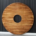 火锅桌子电磁炉一体圆桌家用实木餐桌酒店餐馆带转盘面板折叠桌架