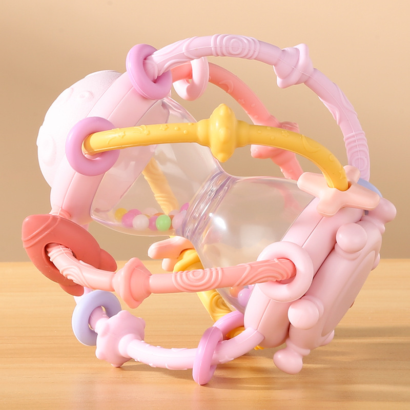Reloj de arena campanas Manhattan bola 0 - 3 silicona 'puzzle entrenamiento agarrar bola bebé anti-comerción campana de mano diente
