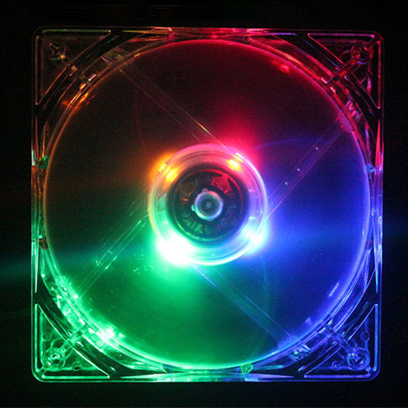 Cross-border 8025 8CM LED Light Colorful For Desktop Computer Case, Transparent Case Fan_voghion.com