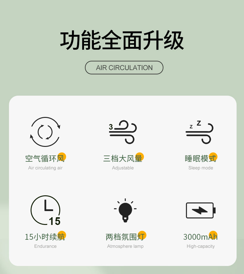 壁挂带夜灯风扇