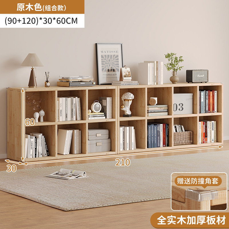 Estante de libros doméstico estante de libros pintados área de lectura moderna estante de almacenamiento de suelo simple sala de estar contra la pared Gabinete de exhibición de madera de pino Dog