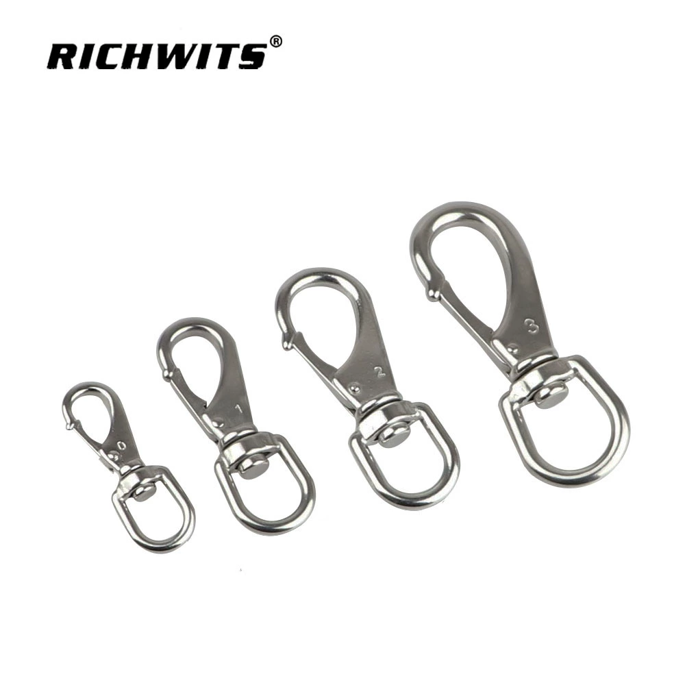 Нержавеющая сталь 304 316 Универсальный Крюк Пряжка цепи брелок пружинный крюк вращающееся кольцо собака пряжка универсальная пряжка