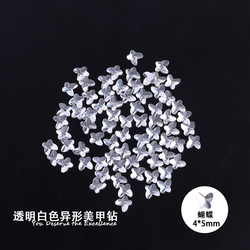 나비 4*5mm 흰색 평평한 바닥 특수 모양