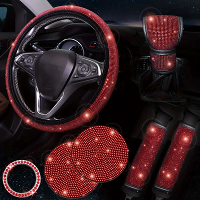 Cross-border explosions car steering wheel cover Steering wheel cover - red-38cm