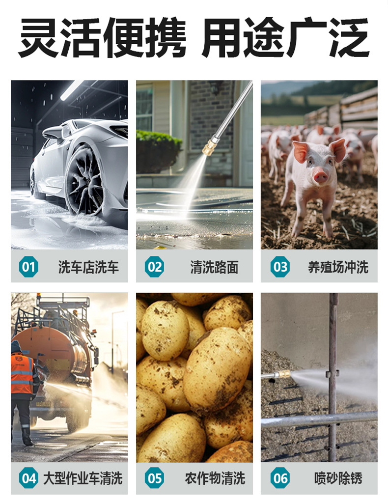 Manufacturer Wholesale High-Pressure Quick-Wash Car Washing Machine, Hand-Push Cleaning Machine, Water Gun, Car Washing Pump, Tornado Cleaning Gun