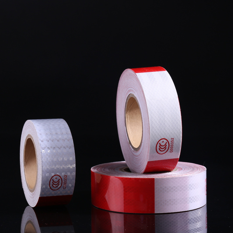 Red and white reflective stickers annual inspection truck anti-collision reflective tape PVC lattice waterproof wear-resistant warning stickers wholesale Red and white reflective stickers annual inspection truck anti-collision reflective tape PVC lattice waterproof wear-resistant warning stickers wholesale