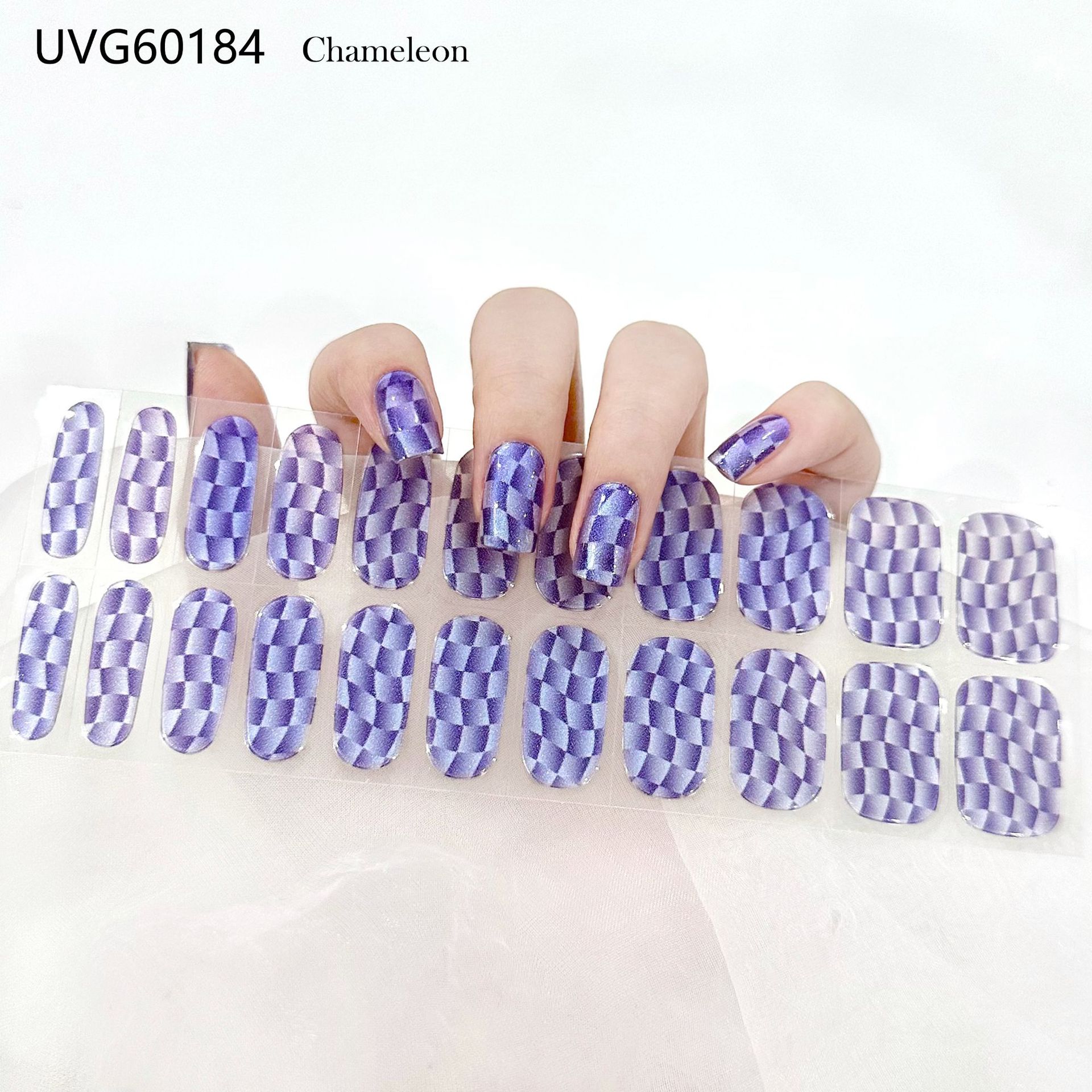 Pegatinas de uñas de gel UV transparentes efecto hielo, semicuradas, con lámina dorada, fototerapia, efecto película de aceite