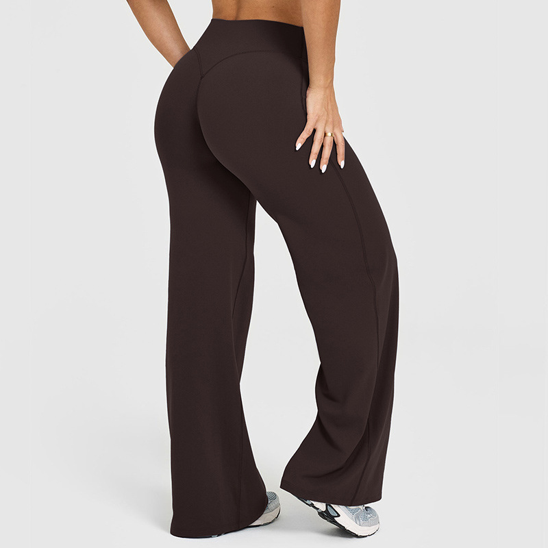 New Trendy Cross-Border European and American High-Waisted Yoga Pants for Women, Tight-Fitting, High-Elastic, Slimming, Butt-Lifting, Straight-Leg Casual Sports Pants