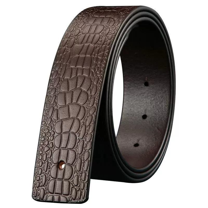 Belt men's leather without taking the lead with a smooth buckle and punching the head, the waist strap, no buckle, the male style cowhide without buckle pants band