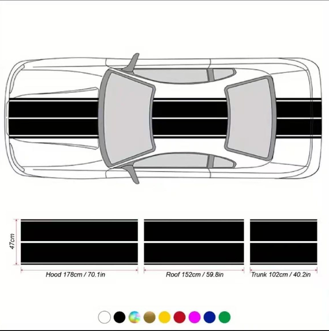 Hot Selling Sticker Full Vehicle Stripe Body Car Engine Hood Modification Decoration Pull Flower Decal_voghion.com