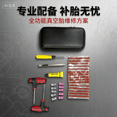Cross-border best-selling vacuum tire repair tool set, cold patching glue strip tool, needle-nose pliers, valve core emergency accessories