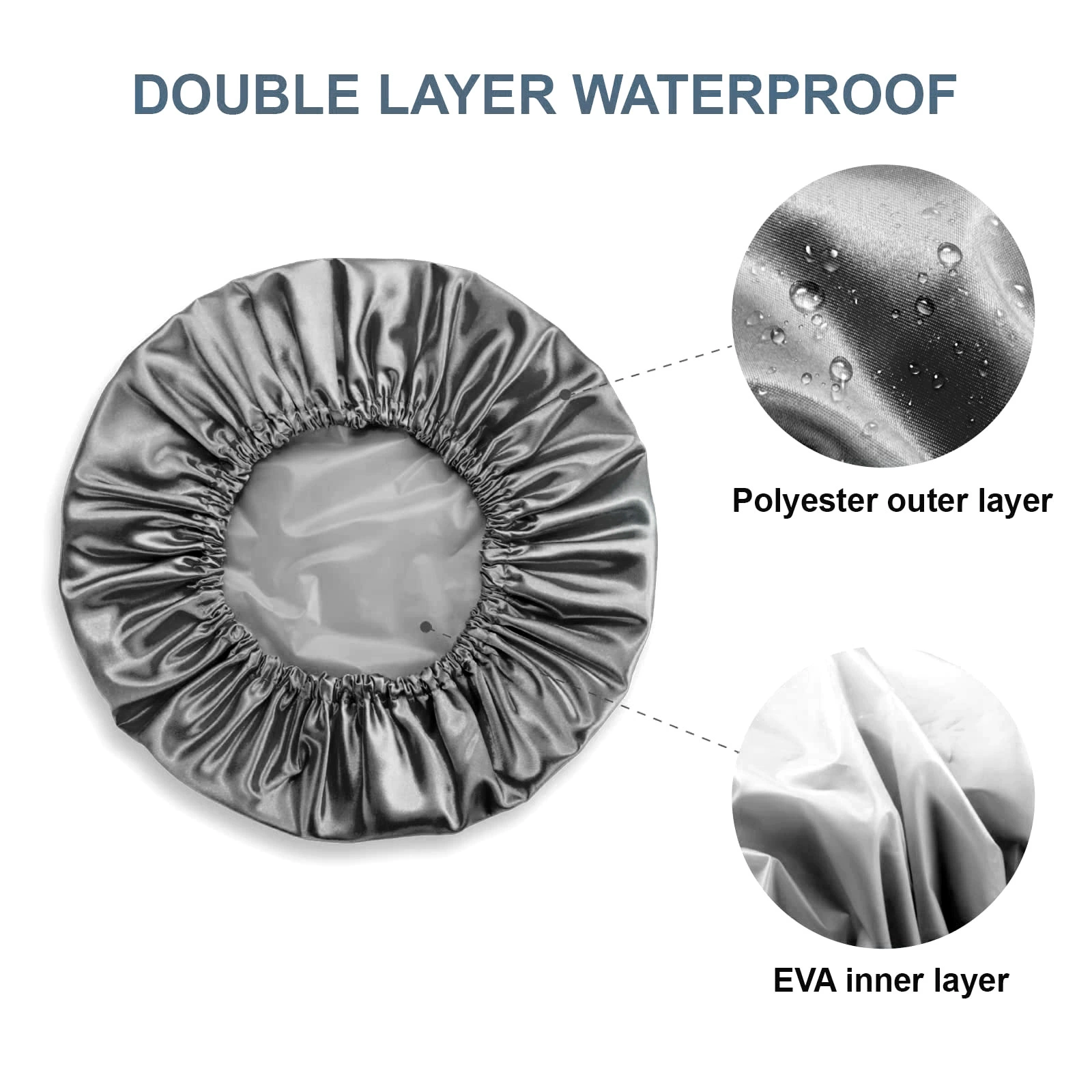 Multi-color reusable adjustable double-layer double-sided waterproof shower beauty cap