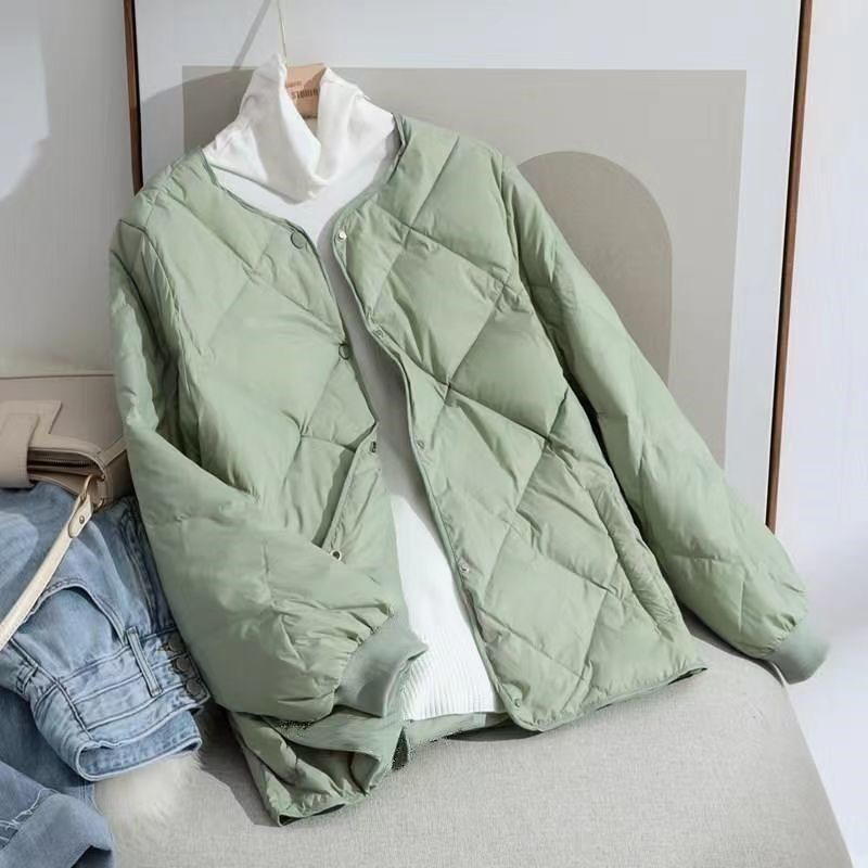 棒球服短款棉衣女2024冬季新款大码韩版小个子轻薄时尚轻便棉服女