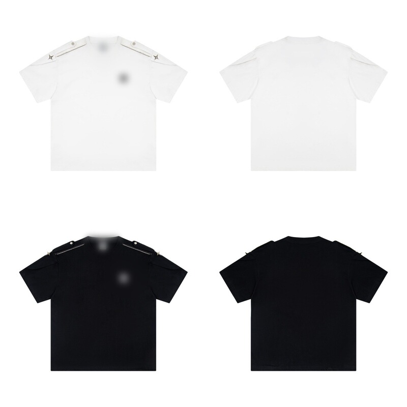 A Brand's Original European and American Trendy Brand, Clover Metal-Decorated Short-Sleeve Unisex Retro Lazy Style Loose T-Shirt