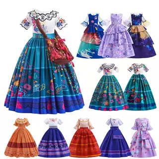 2023跨境新款魔法满屋 Encanto公主裙 带包节日表演礼服kidsdress