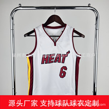 青年童装：热火队热压篮球服6号詹姆斯3号韦德22号巴特勒球衣批发