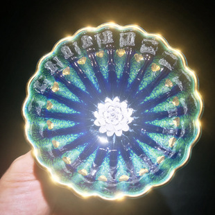 Exclusive for live broadcast open kiln built lamp national tide style kiln change Tianmu cup inlaid silver built lamp Master Cup high-grade light luxury plating