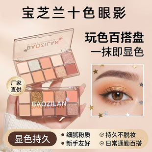 Matte brightening eyeshadow palette for contouring, makeup primer, ten colors, earth tones, wide color palette