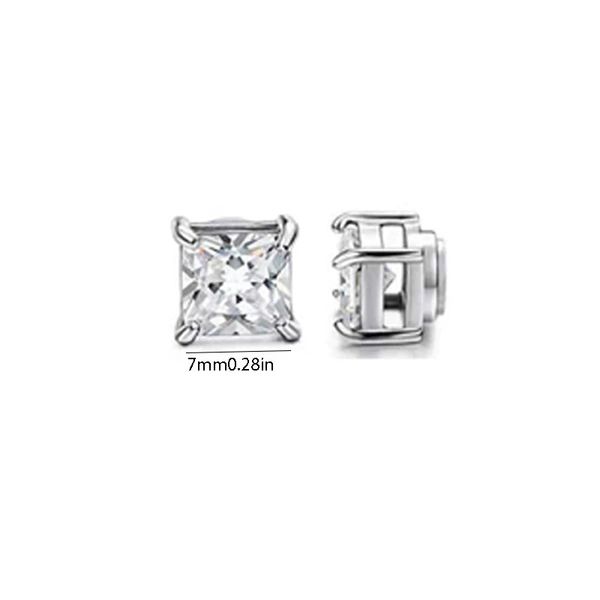 Steel, square, 7mm, 1 pair