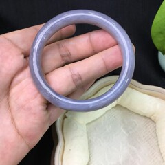 天然新疆和田玉烟紫女手镯正品和田玉手镯母亲节礼物一物一证批发