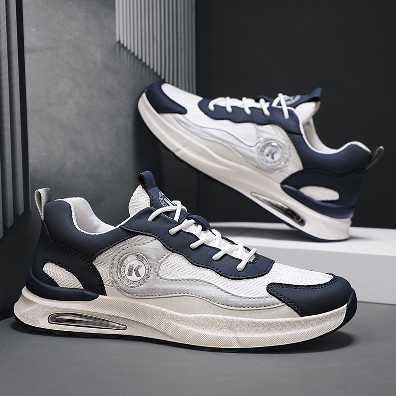 運動鞋男2024春季新款時尚休閒鞋網面透氣校園風軟底慢跑鞋旅遊鞋