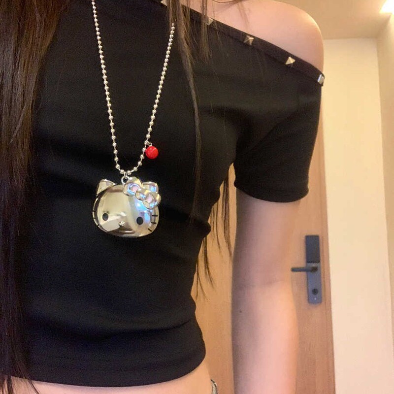 小众高级感复古卡通猫咪吊坠个性甜美可爱百搭长款项链女|undefined