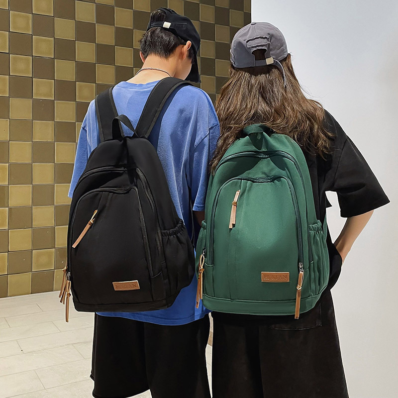 Brand backpack, retro capacious shoulder bag, for secondary school