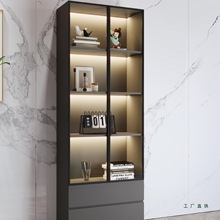书柜展示柜玻璃柜置物柜靠墙展示柜格子柜定 制立柜木柜客厅收纳