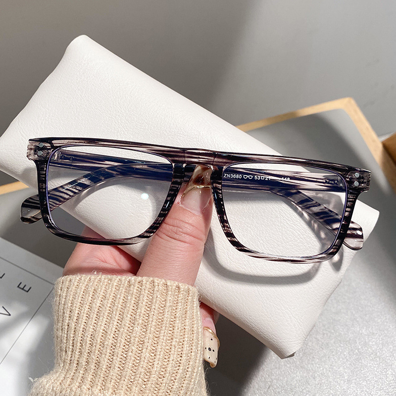 Marco grande de los hombres de moda gafas de miopía Placa de los hombres forma cuadrada negro Robert Downey mismo anti-azul gafas de luz