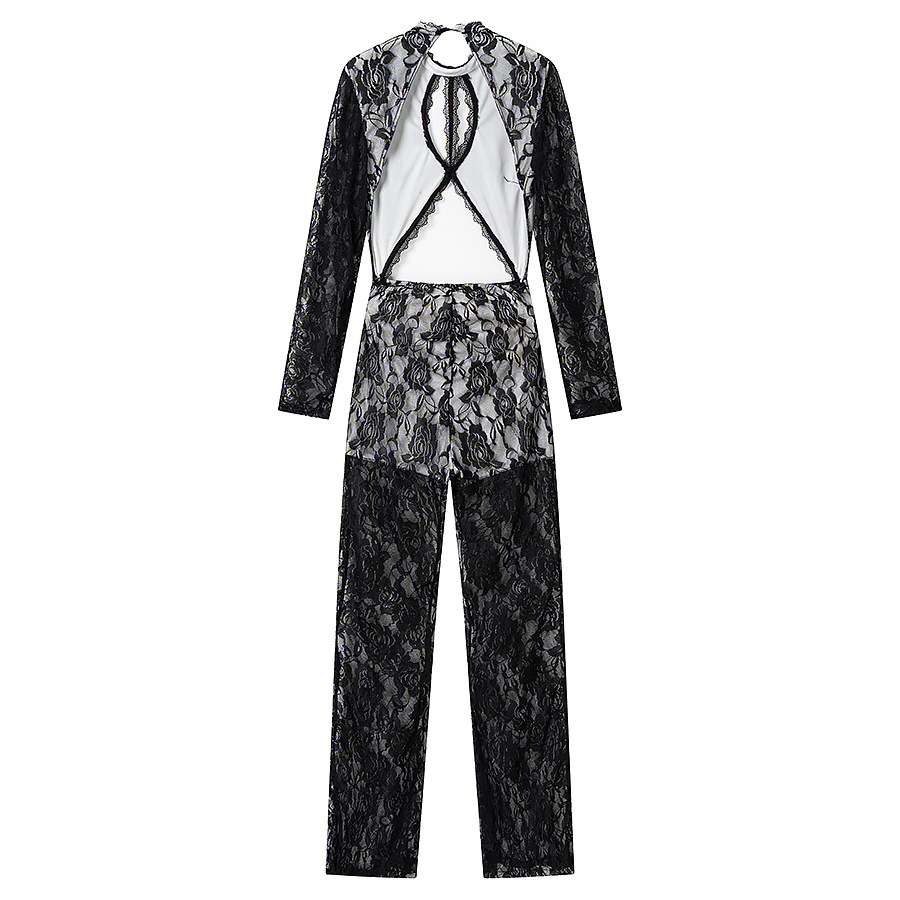 ZA comercio exterior al por mayor estilo europeo y americano francés moda de mujer temperamento casual simple pantalones de encaje