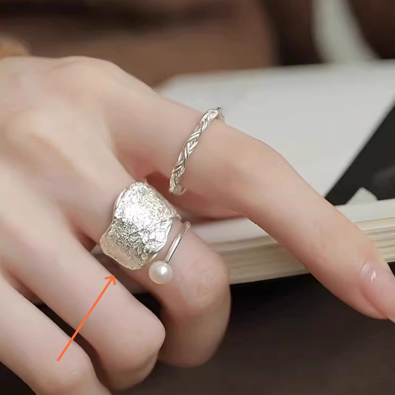Xiaohongshu 新製品 S925 スターリングシルバーリング女性の夏インスタイルハイエンドニッチライト高級非退色シルバージュエリー|undefined