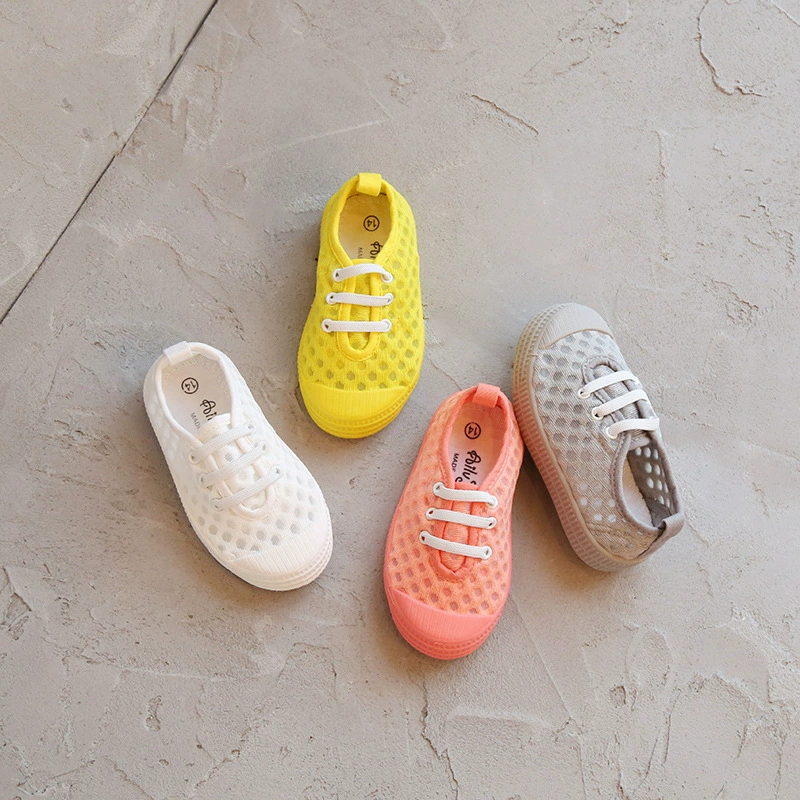 【Распродажа】Летние дышащие белые туфли с крупными сетчатыми вставками для мальчиков и девочек, для детей 2-8 лет