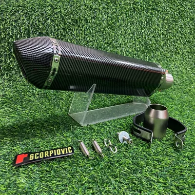 Motorcycle exhaust pipe imitation carbon fiber small - fully-imitation-carbon-fiber-small-hexagonal-470mm-diagonal-tail