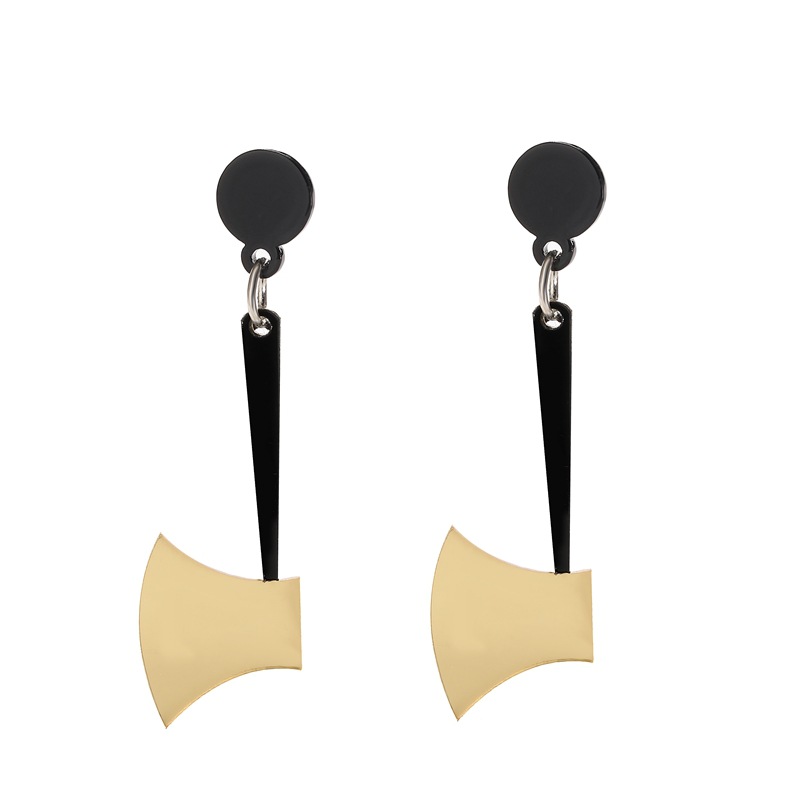 Personalidad europea y americana Alien Glitter máscara moda astronauta pendientes simple horror cuchillo hacha colgante pendientes