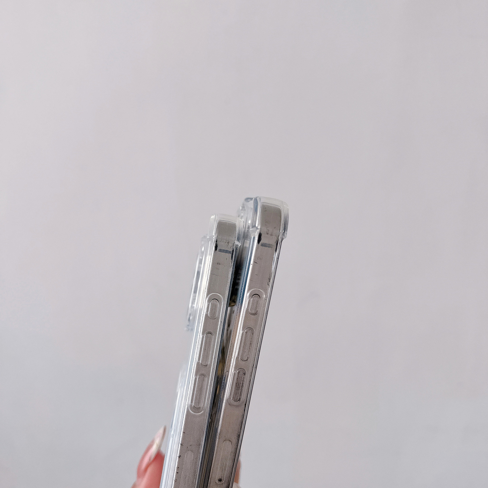 iPhone 15 için uygun, Apple iPhone 14 cep telefonu kılıfı ile uyumlu, şeffaf siyah kartlık, çapraz askılı kordon.
