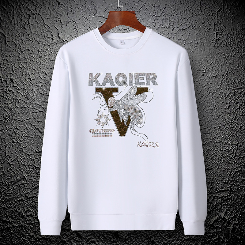 2023 Herbst Europäische Station Trendy Marke Herren Jugend Schwerindustrie Hot Diamond Sweatshirt Rundhals Mode Top Bottoming Shirt_voghion.com