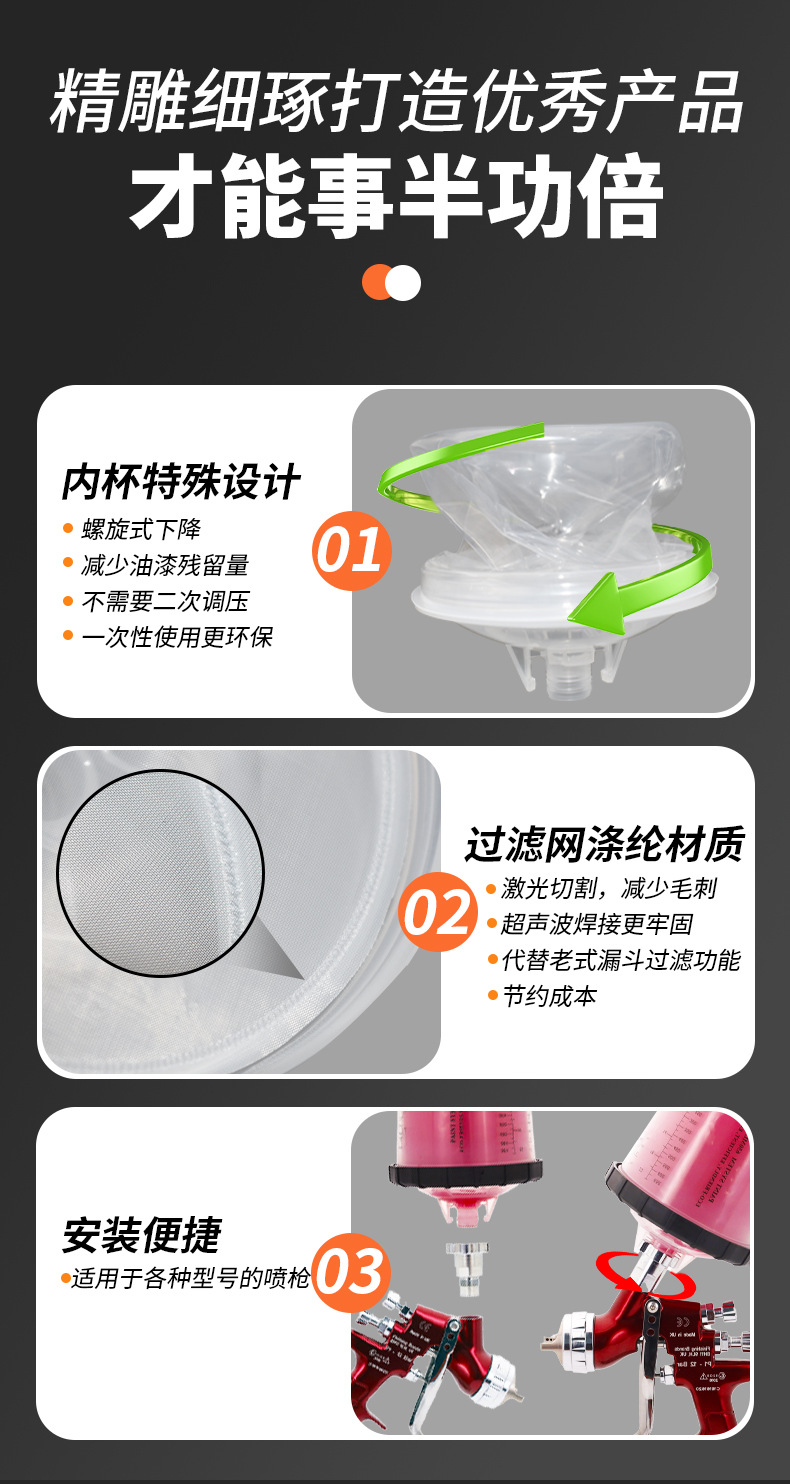 Wholesale 1.1 Model 650ml Paint Mixing Cup, No-Clean Spray Bottle, Disposable Spray Gun Cup with Scale