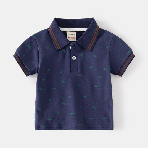 Children's short-sleeved T-shirts, fashionable children's clothing, summer  boys' short-sleeved polo shirts, trendy baby slim-fitting tops