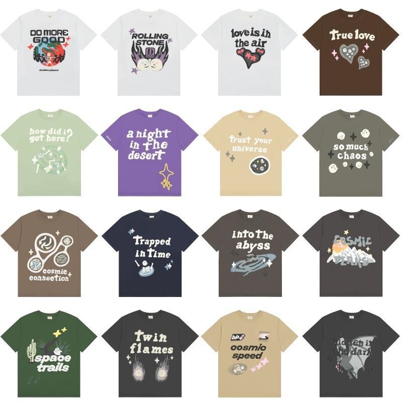 American Trendy Brand Broken Planet Bpm Men's Short-Sleeved T-Shirt Summer Ins High Street Loose Women's Tops