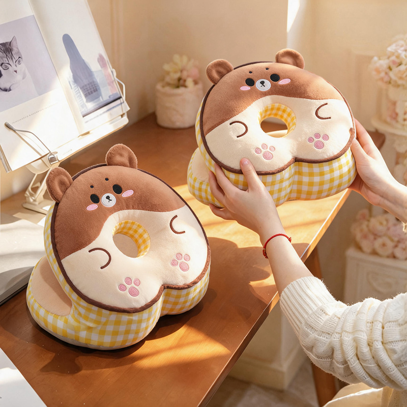 Almohada de Siesta de Oso Animado de Peluche para Oficina
