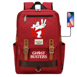 新品影视周边魔鬼印花青少年学生书包男女休闲皮带扣USB双肩背包