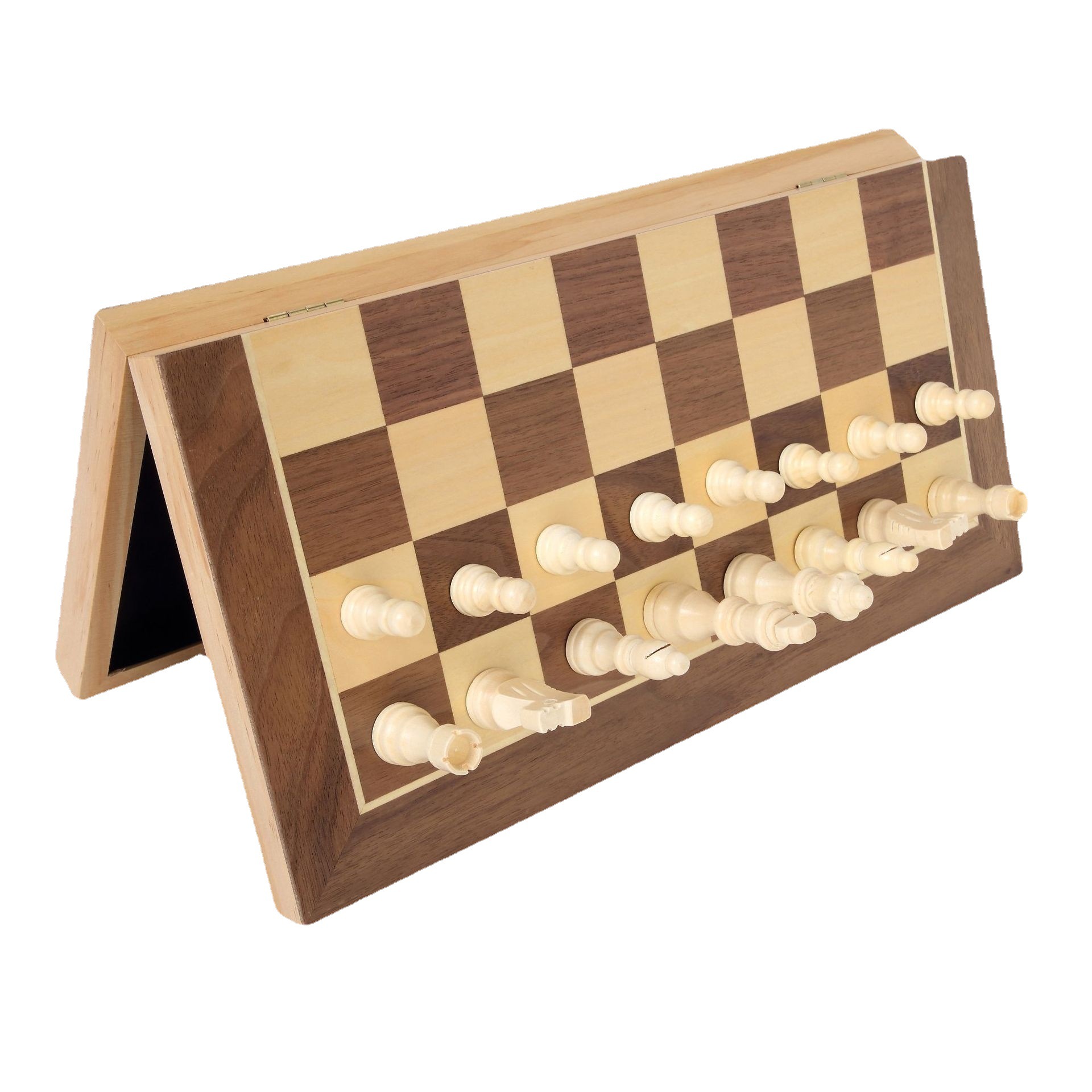 Tablero de ajedrez magnético de madera transfronterizo tablero de ajedrez plegable juego de ajedrez de inteligencia infantil damas occidentales backgammon