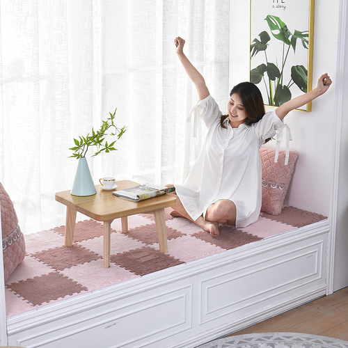 Fuzzy Plush Rugs Living Room Bedroom Home Use Children's Crawling Mat EVE Foam Flooring Balcony Zabuton Mat