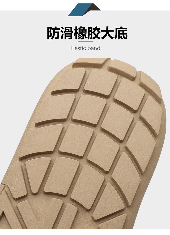 Dép sandal nam lỗ thoáng khí đế mềm kiểu lười — Màu be, Màu kaki chi tiết 11