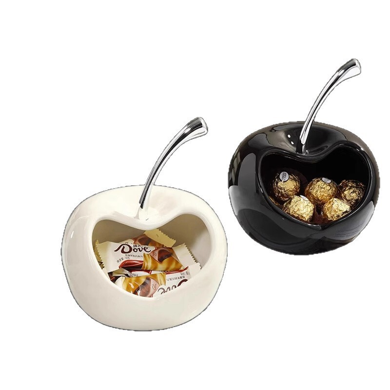 リビングルームやコーヒーテーブル用の見栄えの良いクリエイティブなキャンディボックス、新しいセラミックライト高級ドライフルーツプレート、ハイエンドの絶妙なスナックプレート|undefined