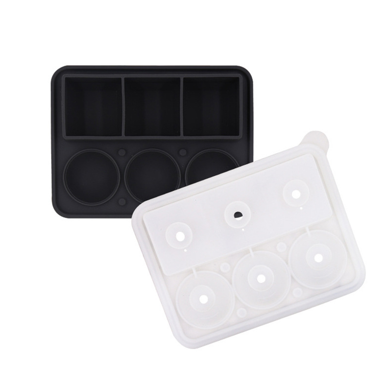 Hockey molde casero whisky esférico hielo de grado alimenticio silicona redondo hielo caja de hielo redonda
